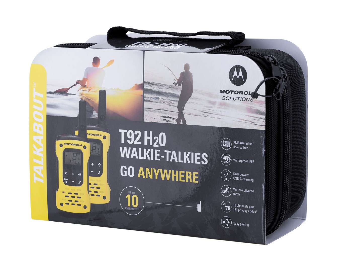 Motorola Talkabout T92 H2O geltona dviejų vnt. pakuotė racija RDE.LT