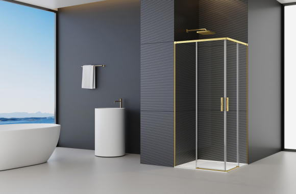 Firenze Gold 90X90X195, stikls 6mm Easy Clean