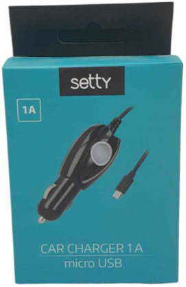Car Charger 12/ 24V 1A Micro USB Black