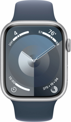 Watch Series 9 Cellular 45 mm sidabrinis/ audros mėlynumo sportinė apyrankė - S/ M