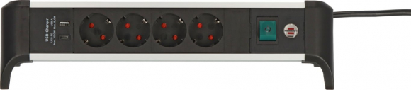 Office-Line 4-way 1.8m Black/ Silver