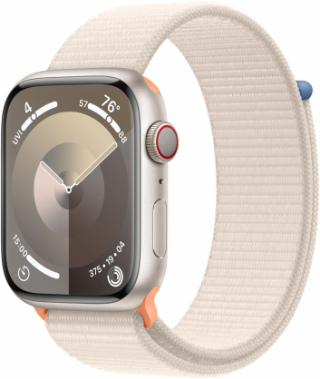 Watch Series 9 Cellular 45 mm žvaigždžių šviesos/ žvaigždžių šviesos sportinė apyrankė (Loop)