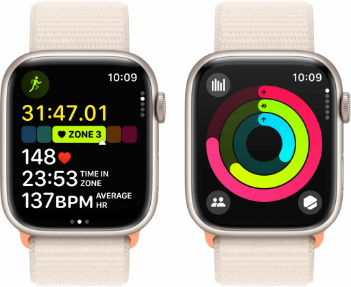 Watch Series 9 Cellular 45 mm žvaigždžių šviesos/ žvaigždžių šviesos sportinė apyrankė (Loop)
