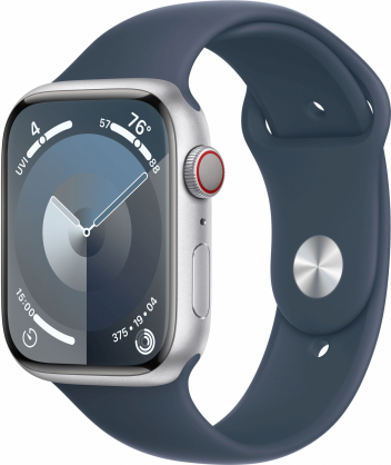 Watch Series 9 Cellular 45 mm sidabrinis/ audros mėlynumo sportinė apyrankė - S/ M
