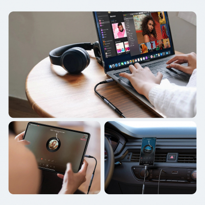 Adapter USB-C 3.5 mm mini jack black
