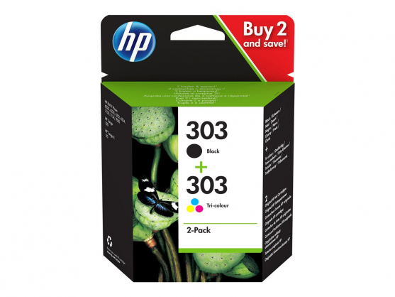 No. 303 2-pack Black/ Tri-color 3YM92AE