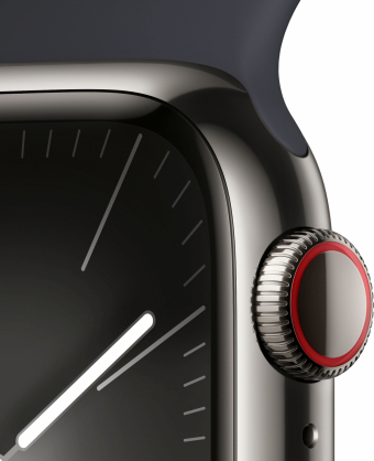 Watch Series 9 Cellular 41 mm grafito nerūdijantis plienas/ nakties juodumo apyrankė S/ M