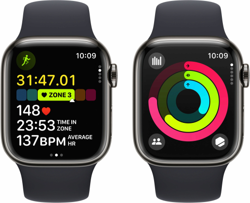 Watch Series 9 Cellular 41 mm grafito nerūdijantis plienas/ nakties juodumo apyrankė S/ M