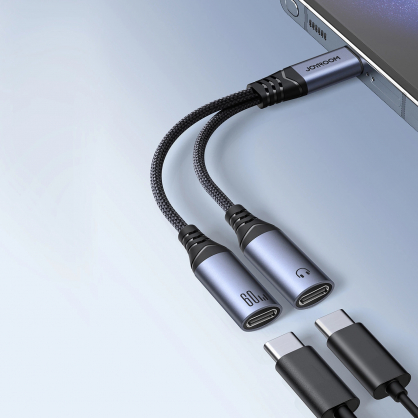 Adapter SY-C03 USB-C 2x USB-C black