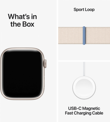 Watch Series 9 Cellular 45 mm žvaigždžių šviesos/ žvaigždžių šviesos sportinė apyrankė (Loop)