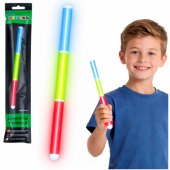 Trijų spalvų fluorescencinė tamsoje šviečianti neoninė lazdelė 31.5 cm
