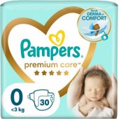 Premium Care sauskelnės, dydis 0, <3kg, 30vnt.