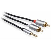LB0092 3,5 mm lizdas į 2x RCA 1,5 m juodas