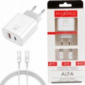 MX ALFA 20W PD+QC USB-C cable white