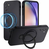 "Premium Magnetic with Stand Soft Touch Case Galaxy S25" Black