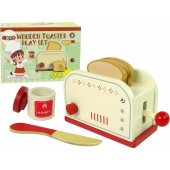 LeanToys medinio skrudintuvo priedai, pusryčiai, vaikų virtuvėlė