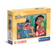 Puzzle 12 Cube Blocks DISNEY STITCH Clementoni 41347