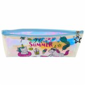 Girl®s School Holographic Pencil Case Summer Unicorns