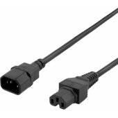 IEC C15 to IEC C14 0,5 m Black