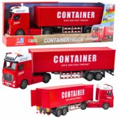 Transport Truck With Container Lights Sounds Red