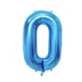 Folinis balionas 100 cm Number 0, blizgus mėlynas
