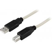 USB-A 2.0 - USB-B 5m Juodai Baltas
