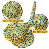 Plush Stingray Mascot Cuddly Toy Yellow Dotted 50cm