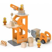 Viga wooden crane with dump truck