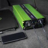 Qoltec Monolith automobilinis maitinimo adapteris / inverteris 6000 W, žalias