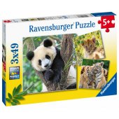 Panda, Lion and Tiger 3x49 pcs