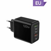 120W QC3.0 Super fast charger with x2 USB ports / x3 USB-C