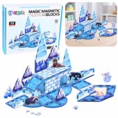 Magnetic Blocks Ice Land Animal Figures Blue 44 pcs.