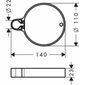 Hansgrohe muilinė Casetta chromuotam dušo strypui (28678000)