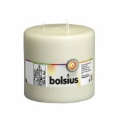 Mammoth stulpinė žvakė, dramblio kaulo spalvos, su trimis dagtimis, 150 x 150mm