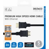 HDMI to HDMI Ethernet 2m Black