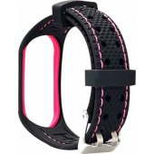 Sportinis dirželis Xiaomi Mi Band 3/ 4, juoda-rožinė