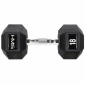 HMS HEX PRO 18 kg hantelis, juodas