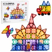 Magnetic Construction Blocks 3D Panels Creative STEM Colorful 85 pcs.