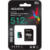 Premier Pro 512GB microSDXC Сlass 10 + adapteris