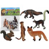 Animal Figurines 5 Pieces Squirrel Meerkat Anteater Fox Lemur