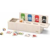Viga Toys Układanka Gra edukacyjna drewniana do nauki sortowania śmiec
