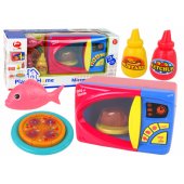 LeanToys mikrobangų krosnelės priedai: pica, vištiena, baterijos