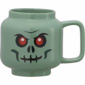 LEGO keraminis puodelis, žalias skeletas, didelis, pilkas