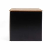 BW128991 Toronto Bread Bin Black/ Wooden