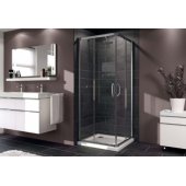 X1 1000x1000 mm h=1900 Glossy silver/ Clear glass AP