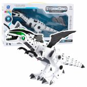 Battery Operated Dinosaur Robot with Movable Wings, Lights, Sound, Whi