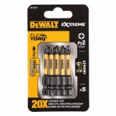 50mm Torsion Pz2 bits 5pcs. DT7391T-QZ