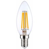 LED kaitrinė lemputė E14, C35, 6W, 840lm, 3000K, 360°