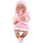 Baby Doll With Pacifier Dress Pink Hat Blanket Accessories 35 cm