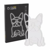 SNL66WH Style Neon Lights Dog French Bulldog white
